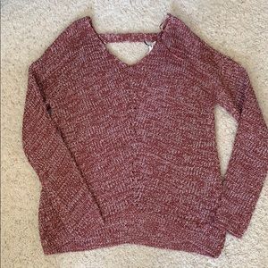 Heather maroon knit sweater